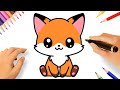 How to draw a cute fox easy 