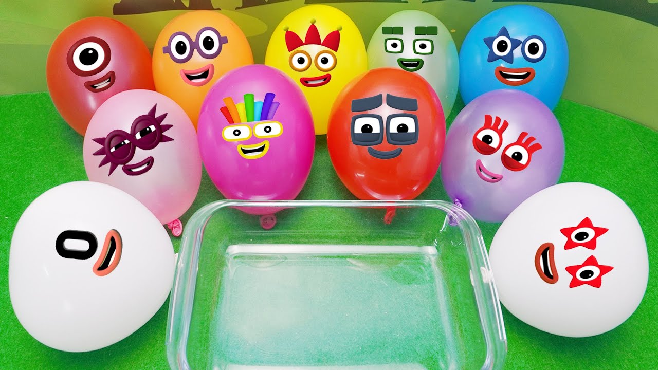 Numberblocks - Balloons Covered with Slime!! Satisfying Video