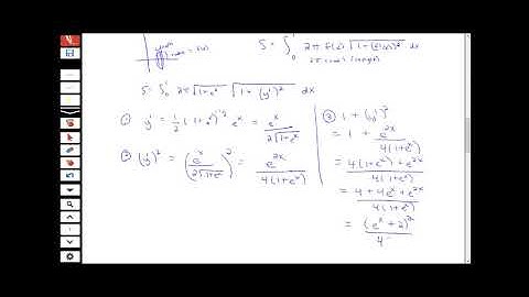 Example on finding the area of a surface of revolution about the x-axis