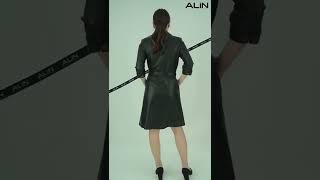 Perry Button Up Leather Dress - ALiN
