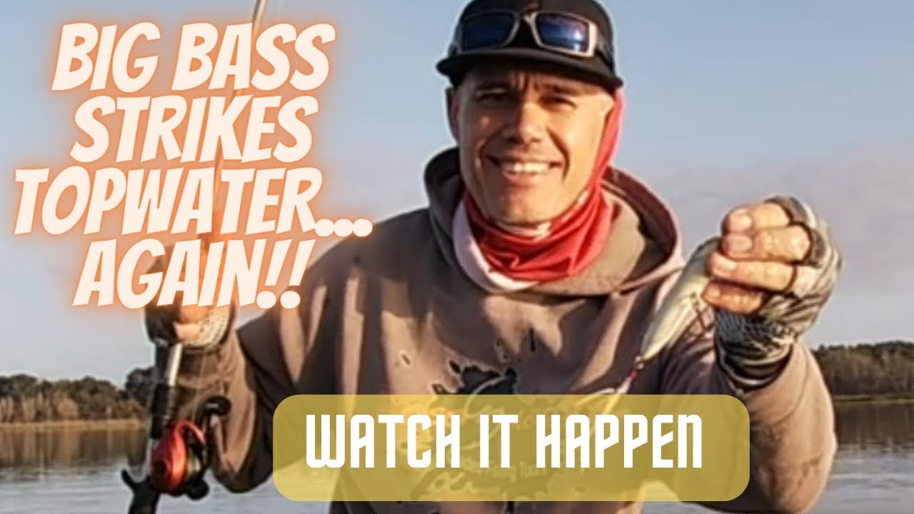 Big Bass Strikes a Topwater while Bass Fishing Lake Yale, Florida! 💥🎣