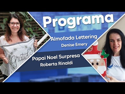 ALMOFADA COM LETTERING E PINTURA GESTUAL e PAPAI NOEL SURPRESA