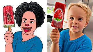 Vlad and Niki explore Mom's ice cream truck funny Drawing Art Meme