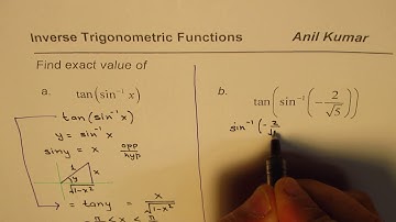 How to find exact value of tan of sine inverse function Composite Trigonometric Functions