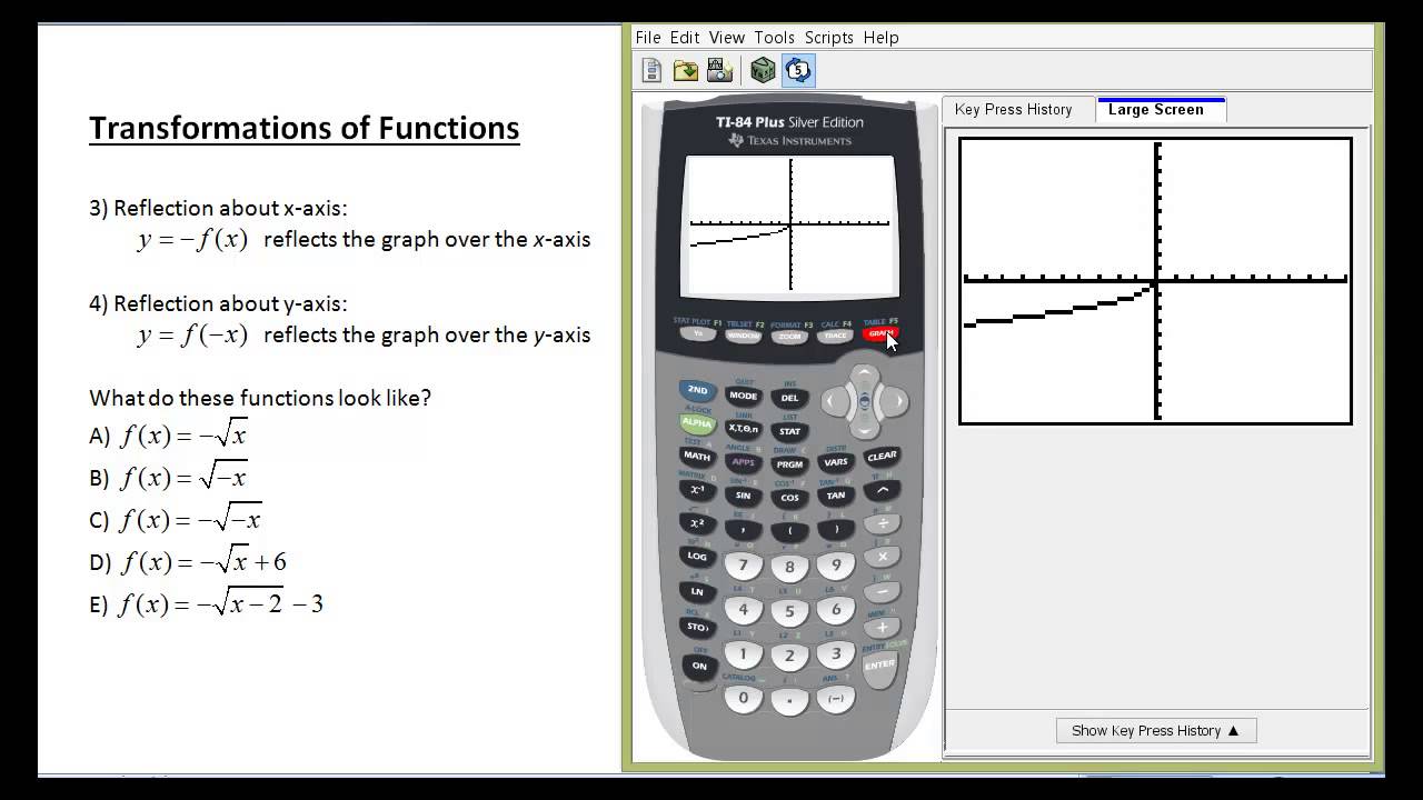 Reflection Of Functions Over The X Axis And Over The Y Axis Poyser Mp4 Youtube