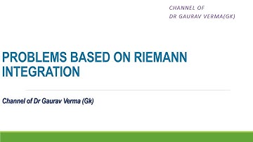 Problems based on Riemann Integration