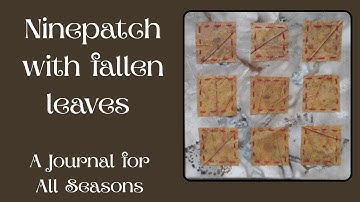 A patchwork of leaves stitched to paper