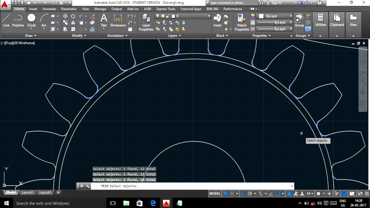 AUTO CAD TUTORIAL 1 how to create a gear quickly Doovi