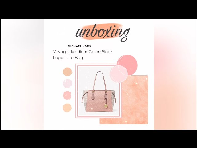 Unboxing Michael Kors Voyager Medium Tote bag- colour Ballet Multi 