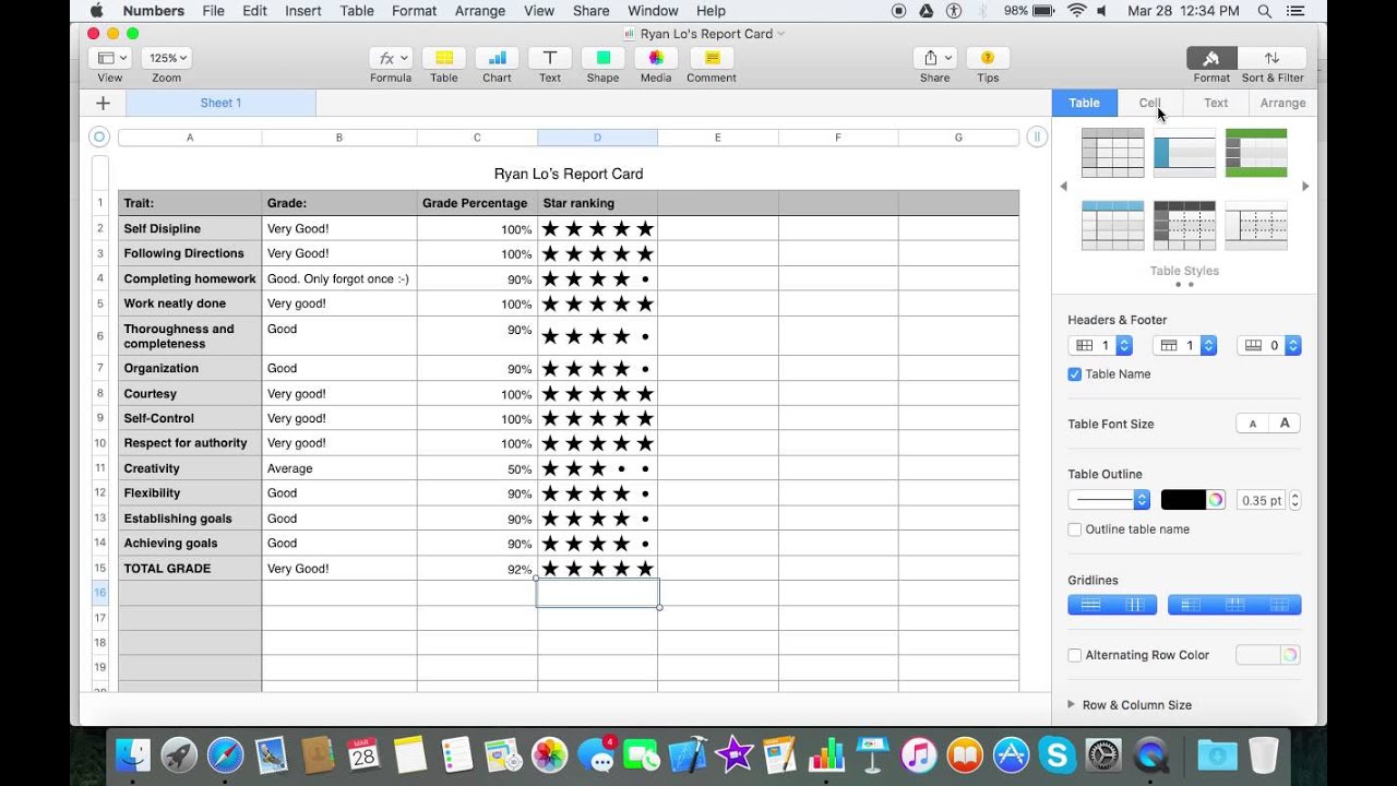 Excel Star Rating Chart