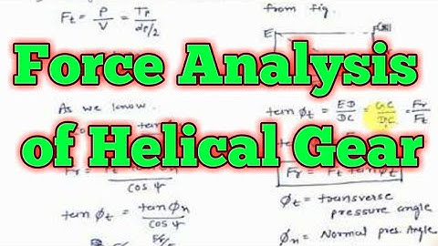 Force Analysis of helical gear| Machine Design| MD| KOM| TOM| GTU