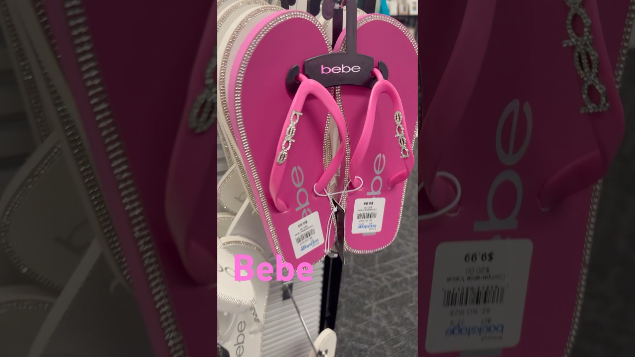 BEBE BLING BLING flip flops Mules Slides Sandals Shoes  Macys PINK SHOES 