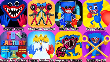 Poppy Horror,Stickman Survival 456 Games,Wuggy Survival: Hide N