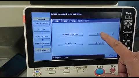 how to print test page or demo print konica minolta c224 c368 c454 c545 c754 c360 c364