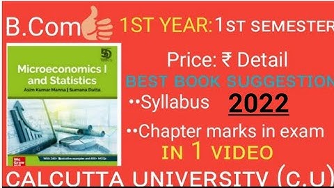 B.com 1st Year : 1st semester C.U Best book suggestion Microeconomics-1 & Statistics Syllabus exam👍