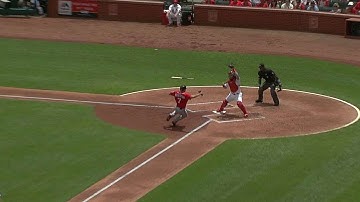 WSH@STL: Carpenter throws home for the forceout