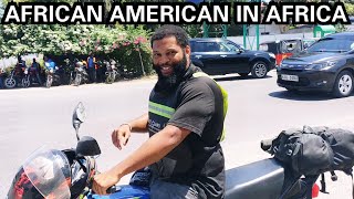 AFRICAN AMERICAN in  MOMBASA KENYA ON HIS MOTORBIKE/ Mombasa Tour 2021