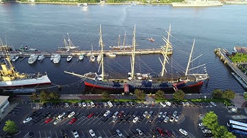 Aerial Drone View of Tall Ships Penn
