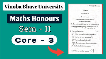 VBU Hazaribagh | Maths honours | sem - 2 (2020 -23) | Core - 3 | Qus. Paper | EduSpy Study |