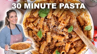 30 Minute One Pot Rigatoni With Meat Sauce