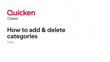 Quicken Classic for Mac - How to add and delete categories