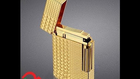 Bật lửa Dupont màu vàng ô vuông D50V tinh tế | Deva.vn |  Giá : 750.000 Đ