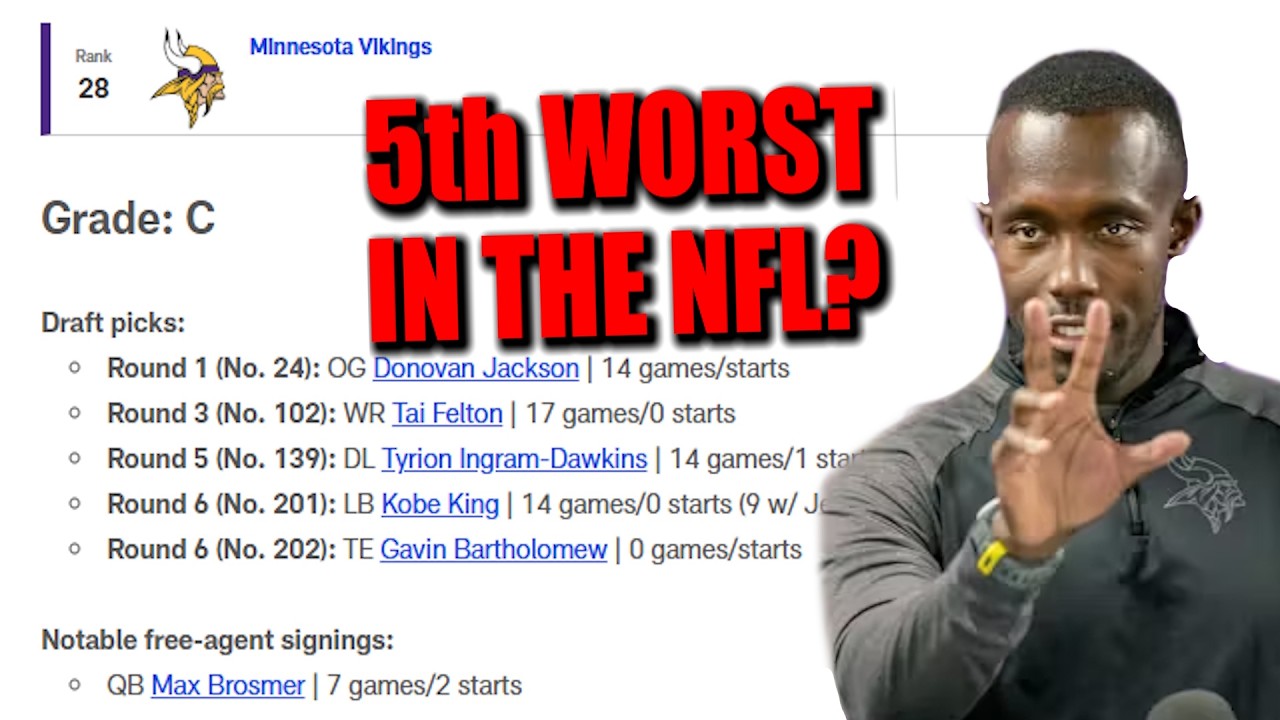 NFL.com Ranks Vikings 2025 Draft Class 5th WORST in the NFL