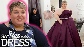 Bride's Aubergine Dress Helps Her Feel Beautiful And Confident! | Curvy Brides Boutique