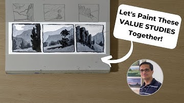 How to paint value studies for landscape paintings using watercolor and gouache