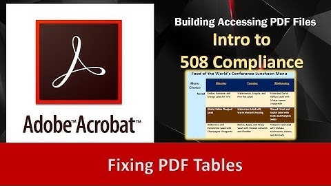 Fixing PDF tables for 508 Compliance Intro