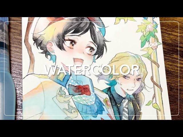 水彩イラスト マレウス描いてみた ツイステ 透明水彩イラストメイキング Watercolor Painting Litetube