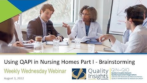 Using QAPI in Nursing Homes Part 1 - Brainstorming (August 3, 2022 Webinar)