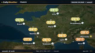 Prévisions météo France — 21 août 2026