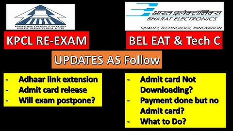 KPCL RE EXAM AND BEL EAT ADMIT CARD UPDATES