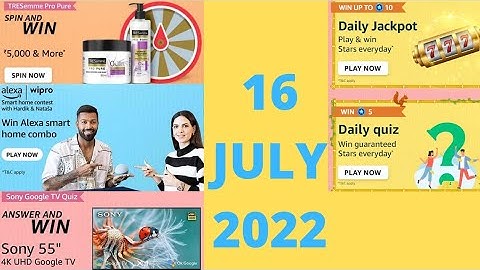 Amazon Alexa Smart Home Contest Quiz Answers Today 16 July 2022 | Amazon Sony Google TV Quiz Today