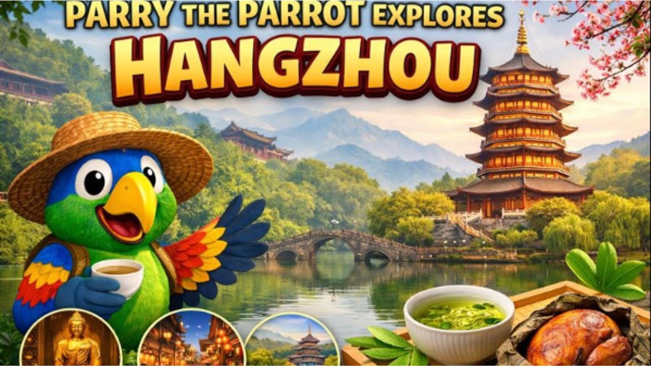 Parry the Parrot Explores Hangzhou | West Lake, Ancient Temples & Chinese Tea Culture