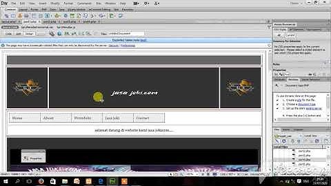 Demo website portofolio menggunakan aplikasi Dreamweaver CS6