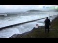 Olas gigantes en Baiona Lunes de Carnaval 2014 Ciclón "Christine"