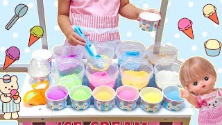 カラフル アイスクリーム屋さん メルちゃん / Colorful Ice Cream shop Playset : Mell-chan Doll