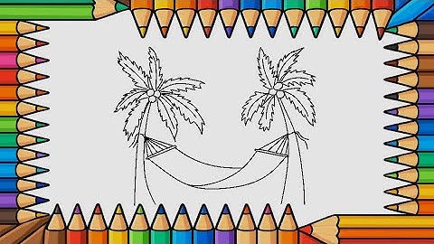 Draw Hammock Between Trees: Objects- Happy Learning! Learning for Beginners #drawing