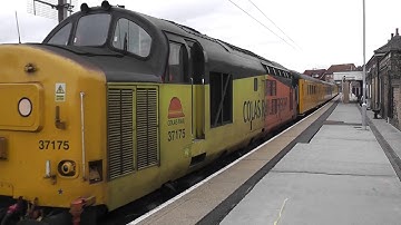1Q97 Network Rail/Colas test train at Dovercourt and Harwich with Class 37