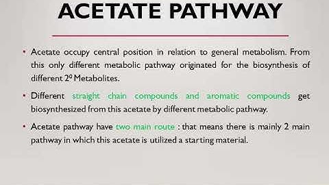 ACETATE PATHWAY PART-1