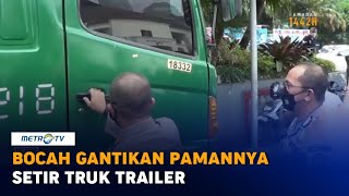 Geger Bocah 12 Tahun Gantikan Paman Setir Truk Trailer