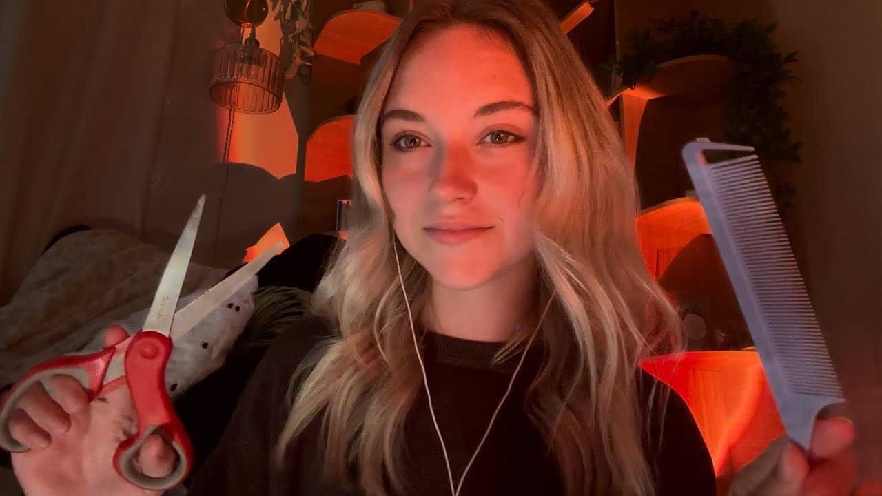ASMR Softly Cutting & Fixing Your Hair