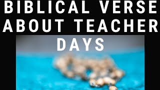 Bible Verse About Teachers