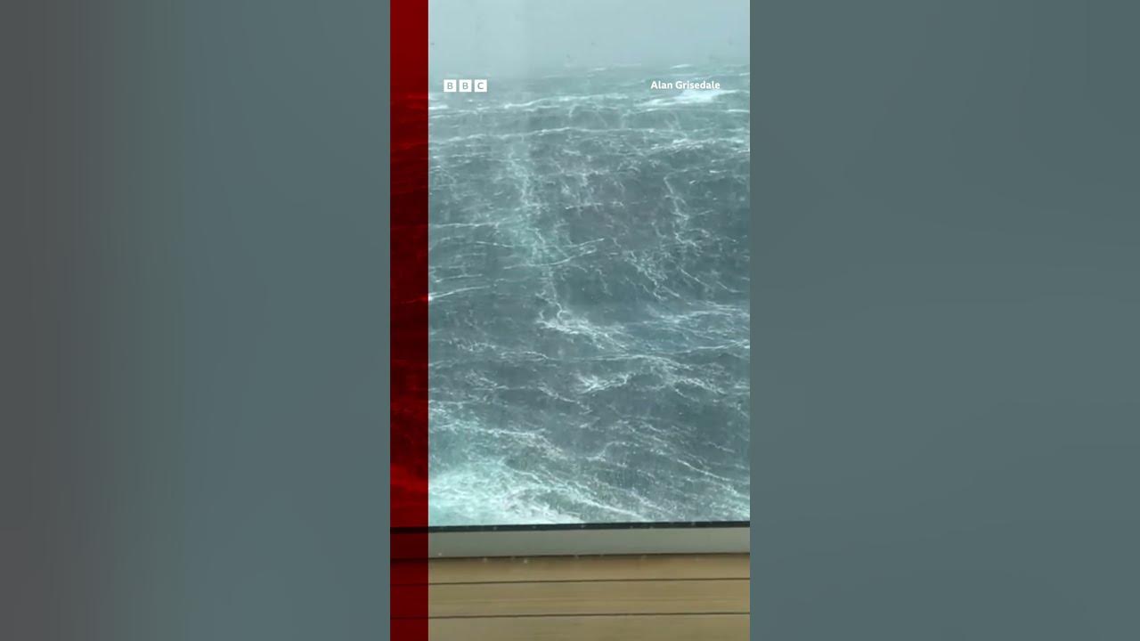 Huge waves filmed on cruise ship in storm in Bay of Bisacy #Shorts #CruiseShip #BBCNews