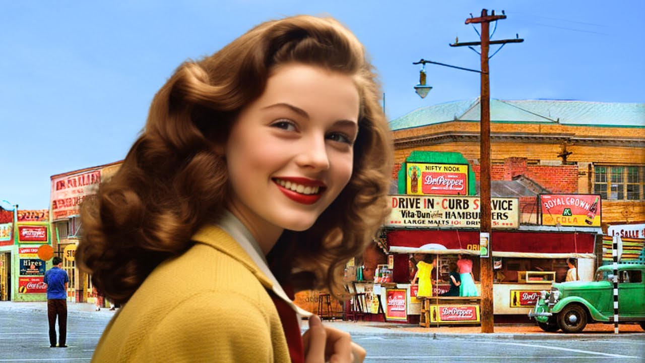 1940s USA - Real Street Scenes of Vintage America - Colorized