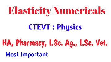 Elasticity Numericals || CTEVT