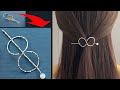   diy keyring hack  infinity knot barrette hair pin hair bun holder hair stick  slide hair grip
