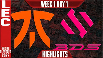FNC vs BDS Highlights | LEC Spring 2022 W1D1 | Fnatic vs Team BDS